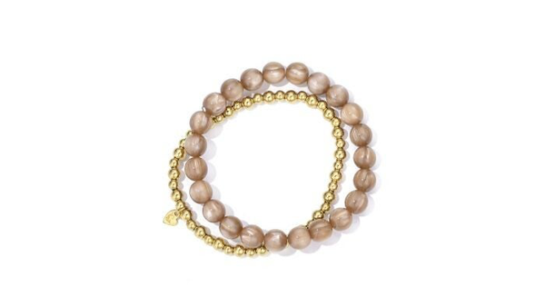 Set armband taupe/goud