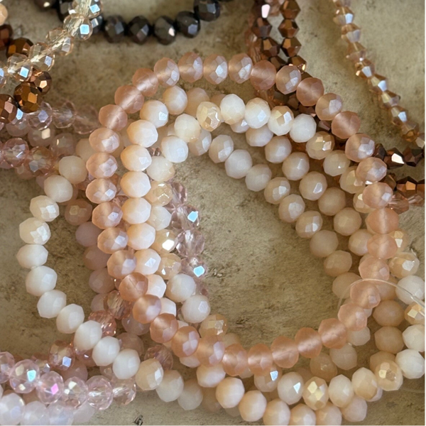 Set elastiek armbandjes mat roze