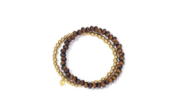 Set armband bruin/goud