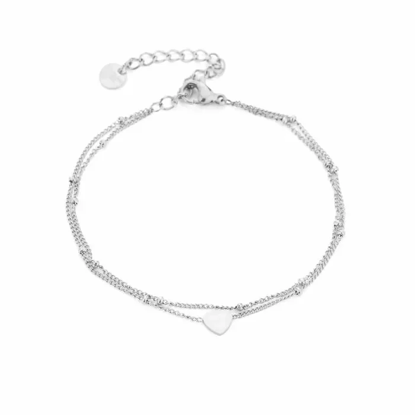 Armbandje hart zilver