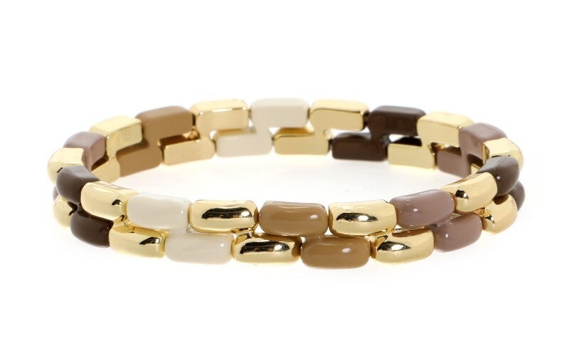 Elastiek armband nude