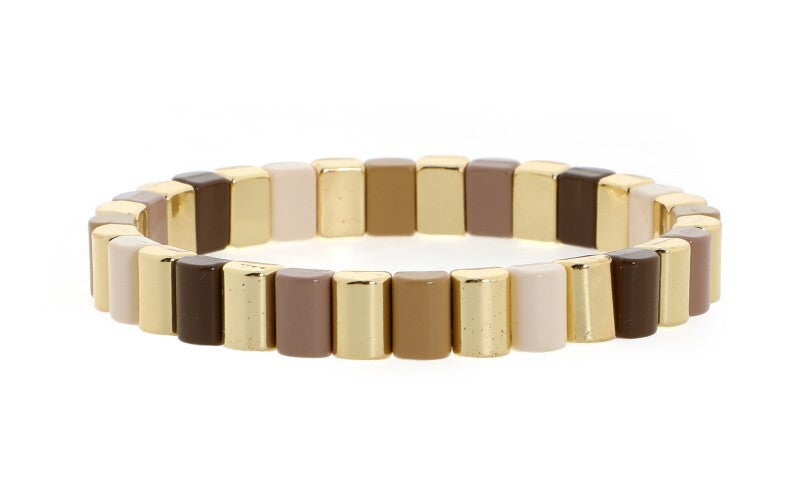 Elastiek armband nude