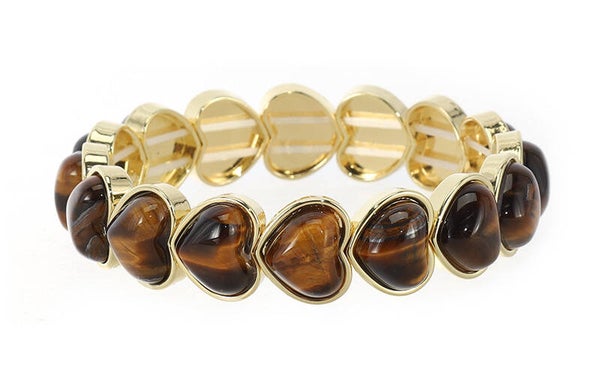 Hart armband tiger/bruin