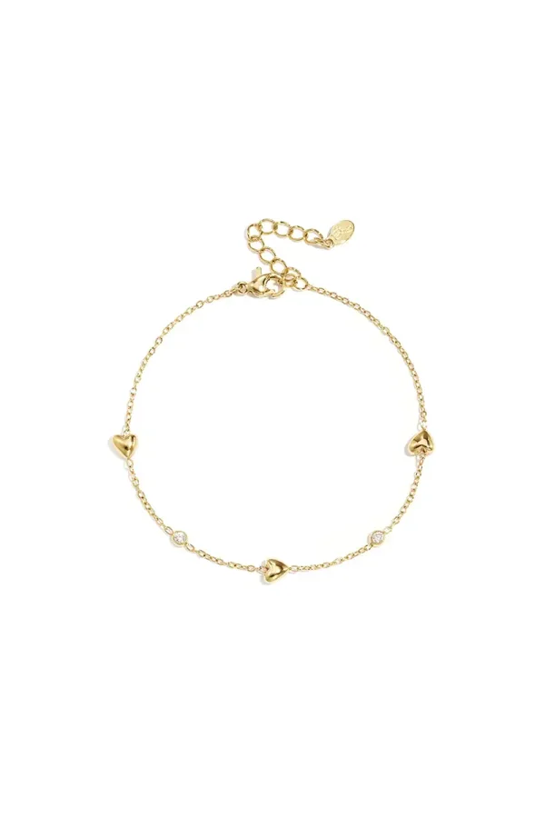 Hart/steentjes armband