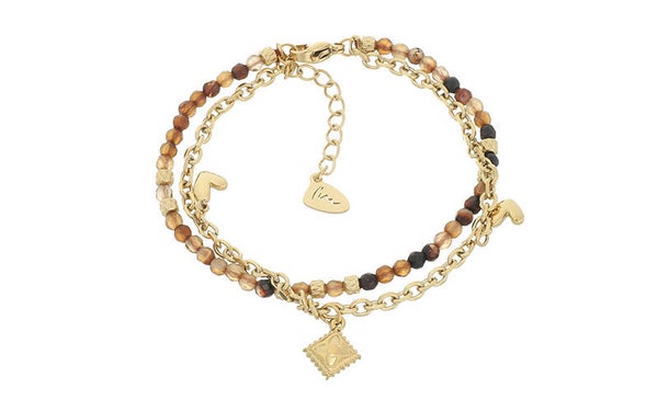 Kraal armbandje bruin