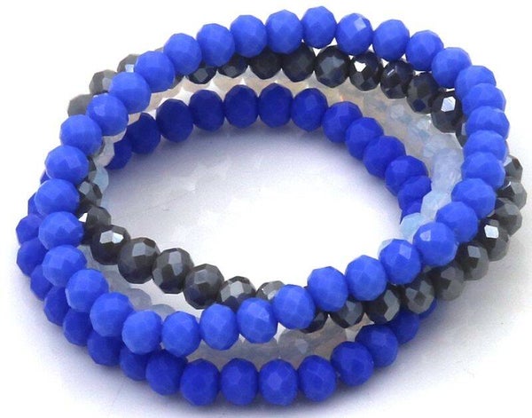 Set elastiek armbandjes blauw