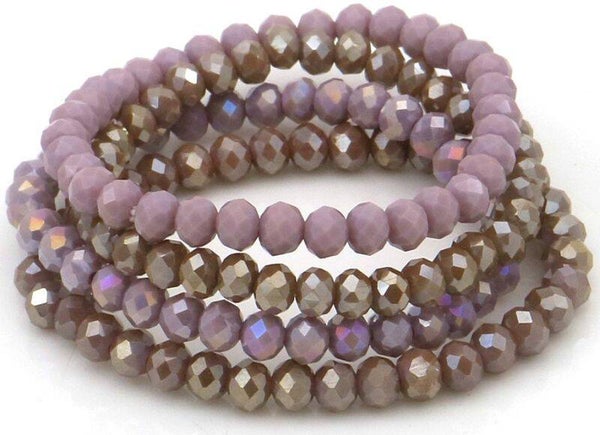 Set elastiek armbandjes paars