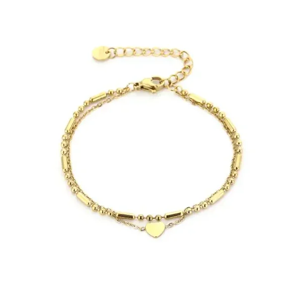 Armbandje hart goud