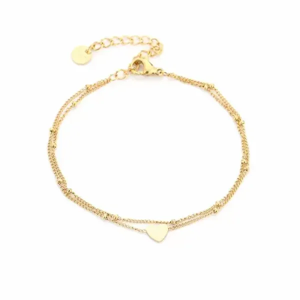 Armbandje hart goud