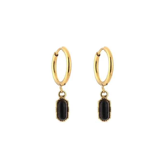 mini zwart hoops