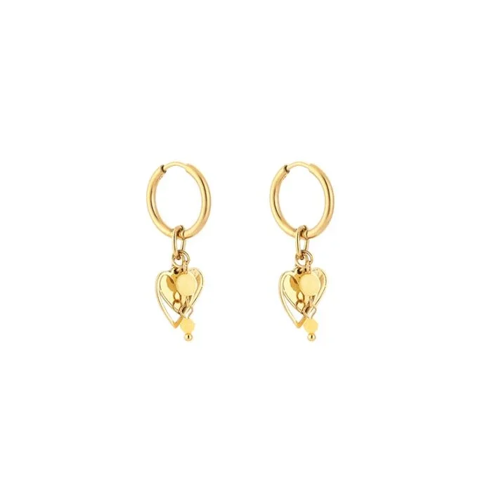 mini heart hoops geel