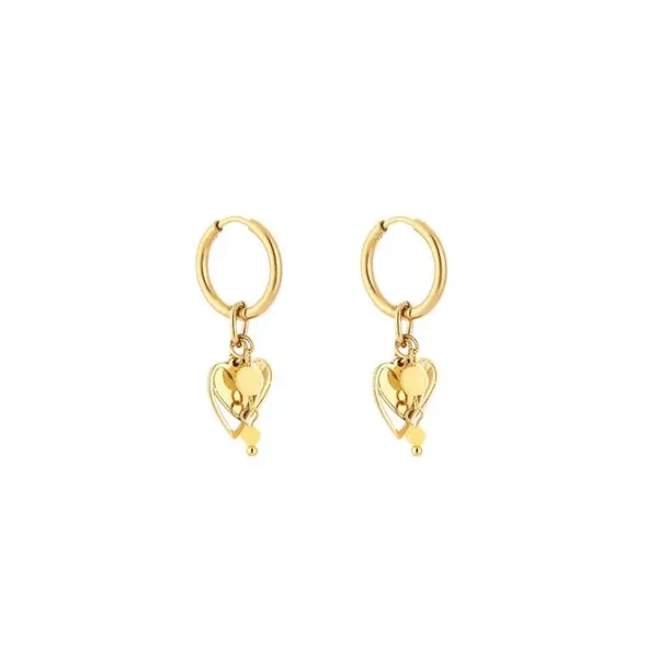 mini heart hoops geel