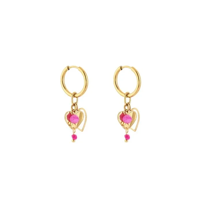 mini heart hoops roze