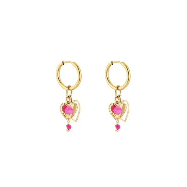 mini heart hoops roze