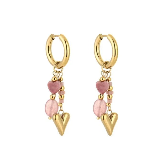 pink charm hoops