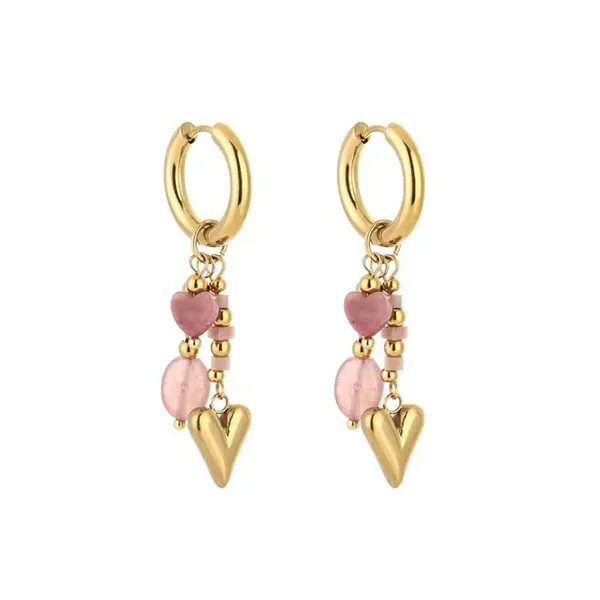 pink charm hoops