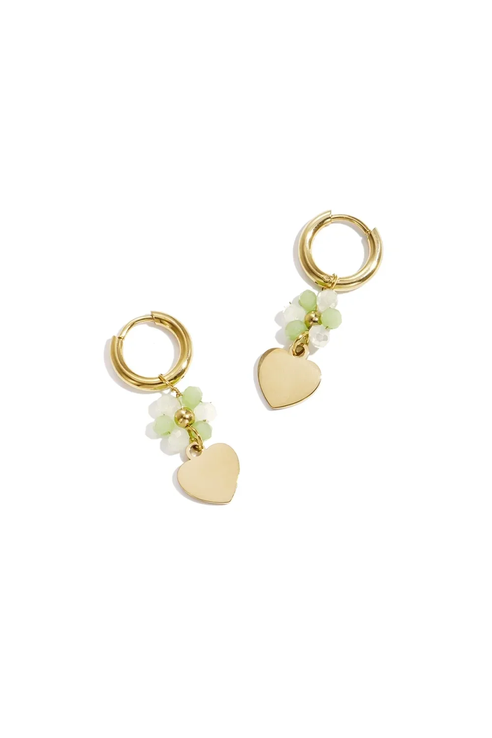 mini bloom heart hoops groen