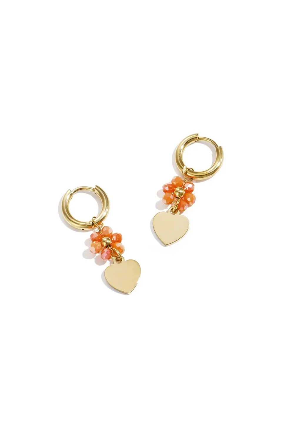 mini bloom heart hoops oranje