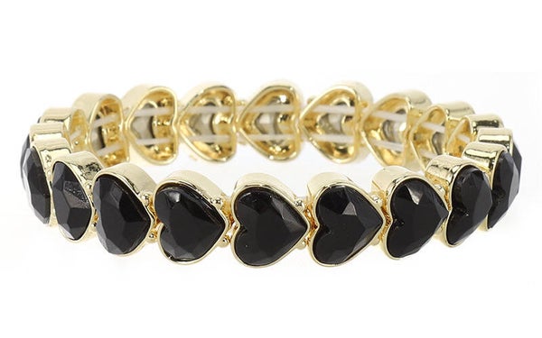 Armband hart zwart/goud