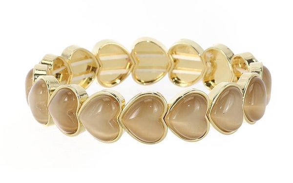 Hart armband taupe