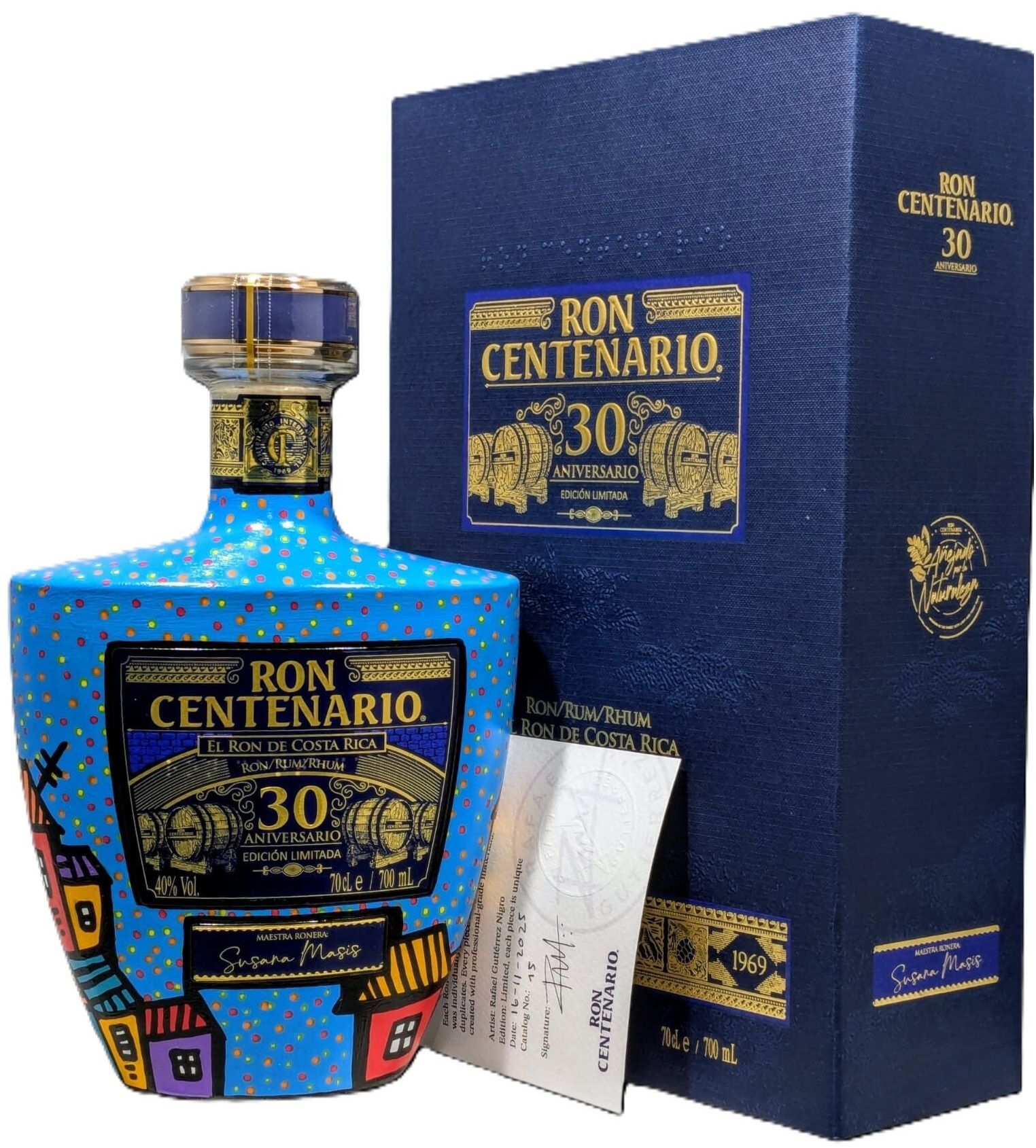 Ron Centenario - 40th Anniversary Edition - Art by Rafael Gutiérrez Nigro - With Box 40% 70cl