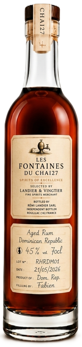 Les Fontaines du Chai27 Aged Rum Dominican Republic 45% 70cl