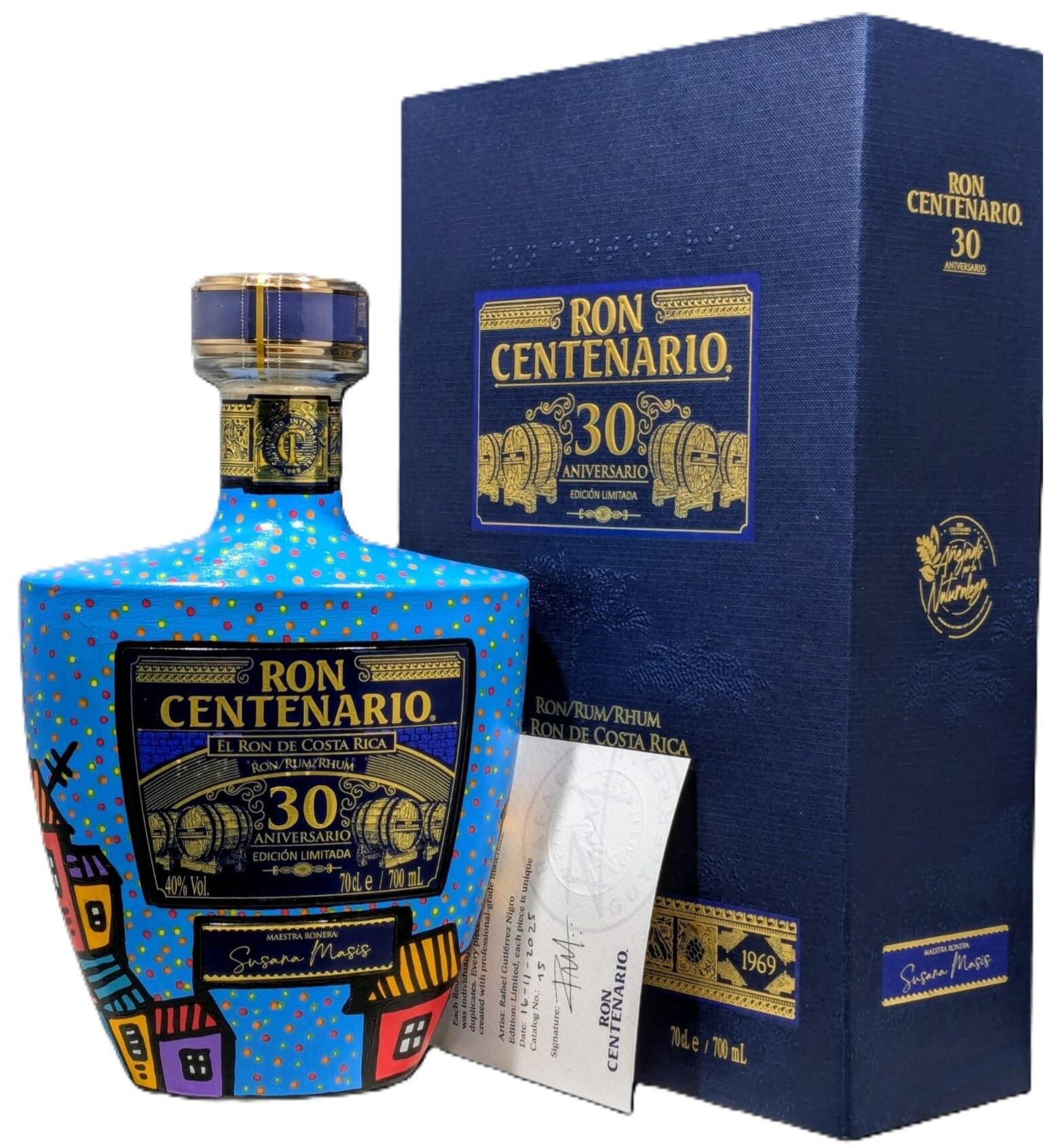 Ron Centenario 40th Anniversary Edition Art by Rafael Gutiérrez Nigro With Box 40% 70cl
