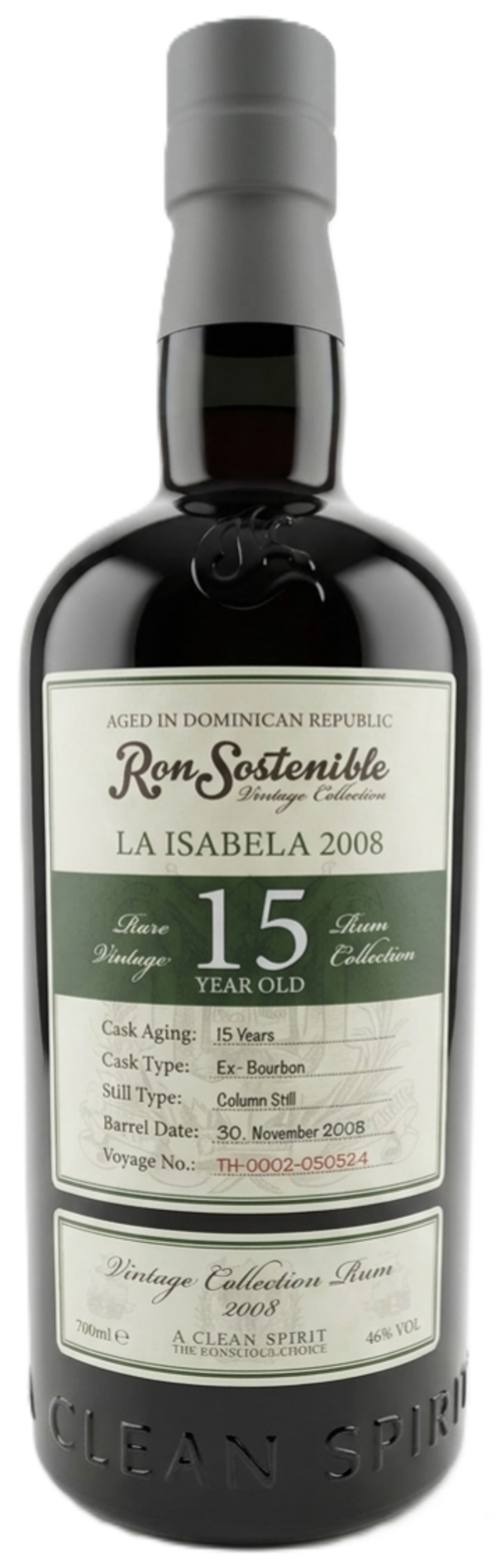 Ron Sostenible La Isabela 2008 Vintage Collection 15 Years Old 46% 70cl