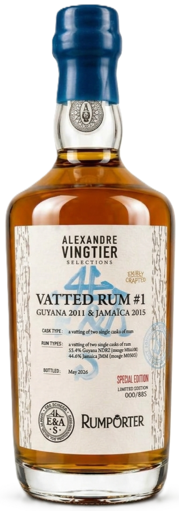 Alexandre Vingtier Sélections Vatted Rum #1: Guyana 2011 × Jamaica 2015 57.5% 70cl