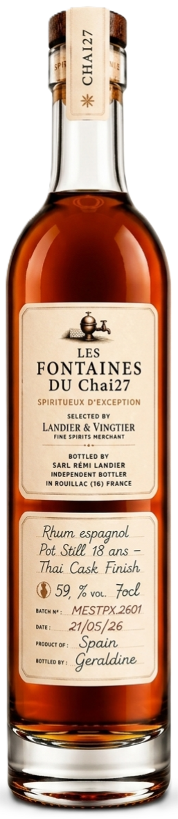 Les Fontaines du Chai27 Heavy Rum Espagnol 18 Years Thai Cask Finish 59% 70cl