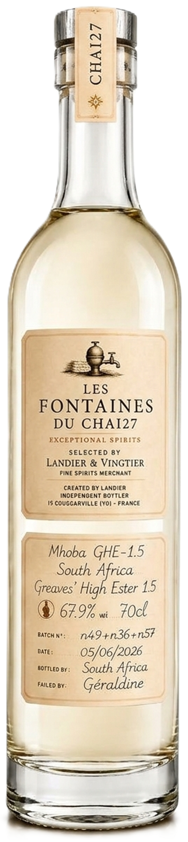 Les Fontaines du Chai27 Mhoba GHE 1.5 South Africa 67.9% 70cl