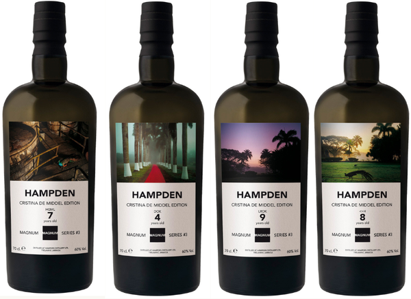 Velier Magnum Series #3 - Cristina de Middel - Hampden DOK 4Y, Hampden H 8Y, Hampden HGML 7Y & Hampden LROK 9Y - With Box 4 x 70cl