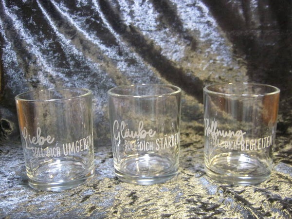 Windlicht Liebe, Glaube Hoffnung