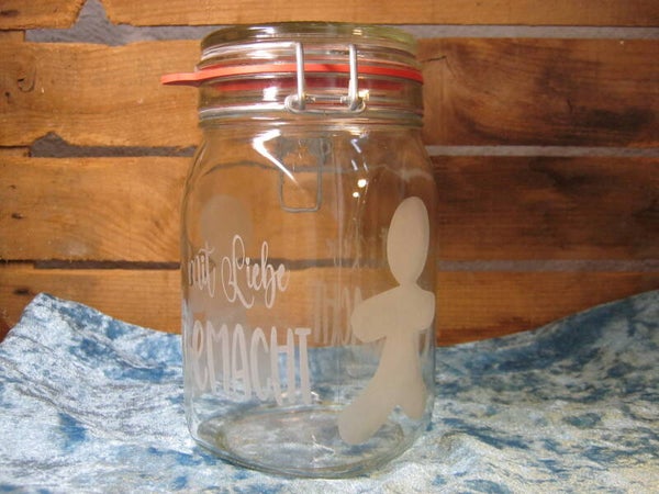 Vorratsglas "mit Liebe gemacht"