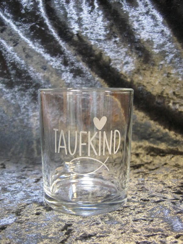 Windlichtglas Taufkind