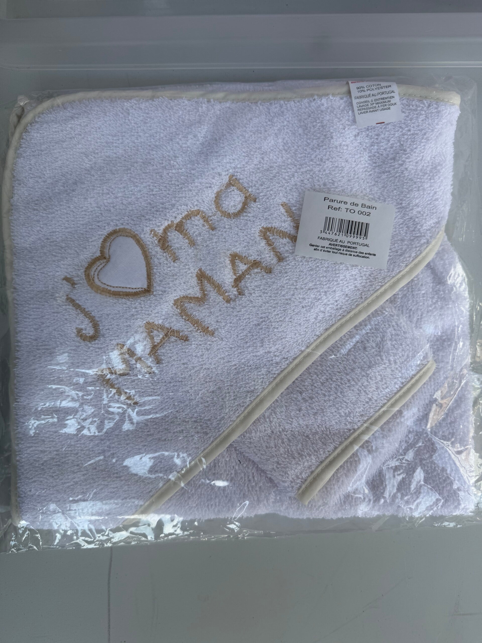 cape de bain j'aime maman