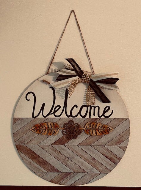 Welcome Rustic Door Hanger