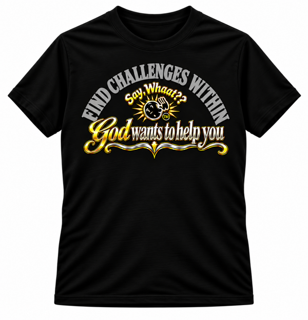 FIND CHALLENGES WITHIN (black w/ colored image)