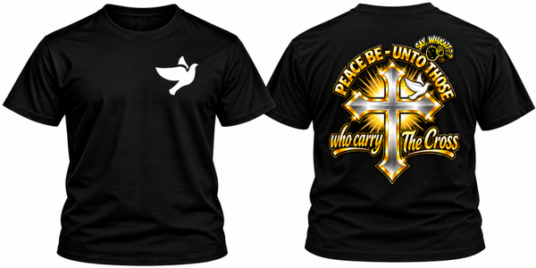 PEACE BE UNTO THOSE (black w/colored image)
