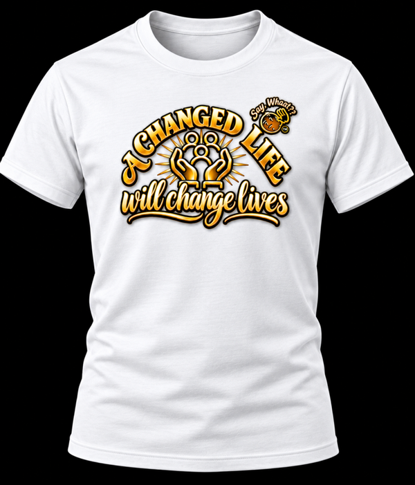 A CHANGED LIFE (white shirt colored image)