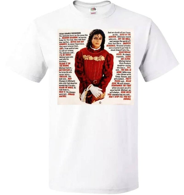 Michael Jackson story WHITE SHIRT RED
