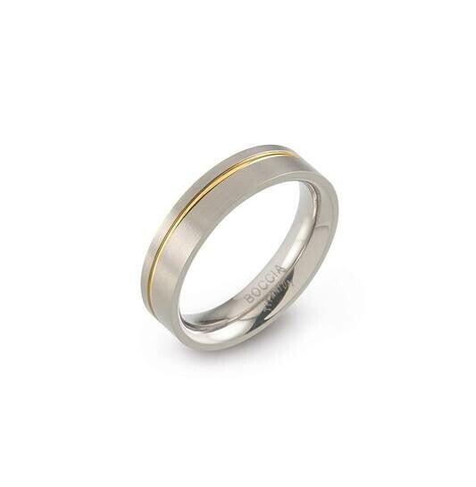 Boccia Heren ring Titanium bicolor 0149-03