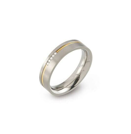 Boccia Dames Ring Titanium Bicolor met diamant 0149-04