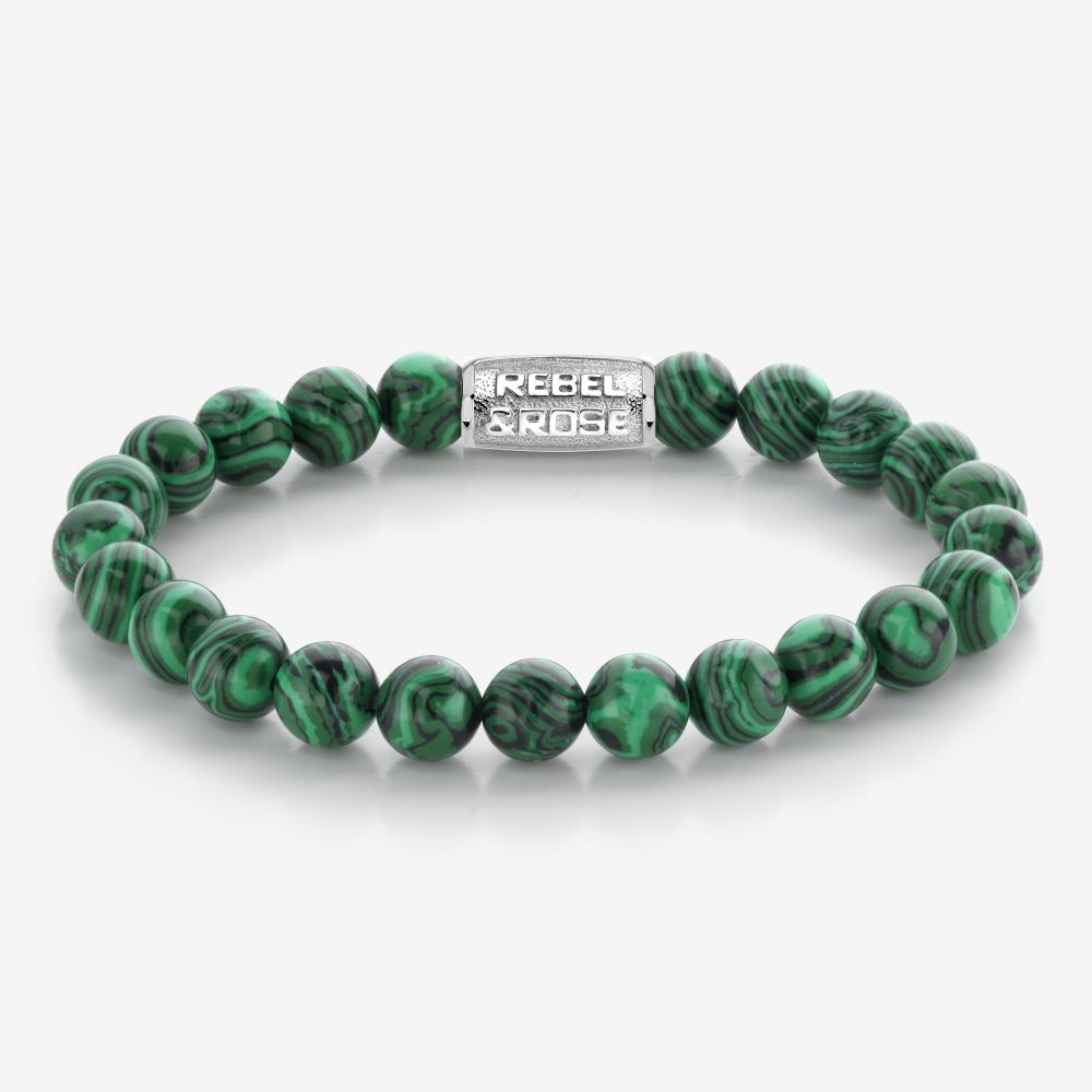 Rebel & Rose Armband Malachite Green 8mm RR-80080-S