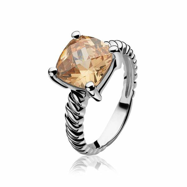 ZINZI Ring Zilver Champagne ZIR937C