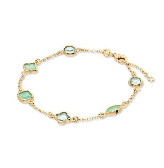 GLOW Armband Zilver Geelgoud verguld Sage Green 104.8623.19