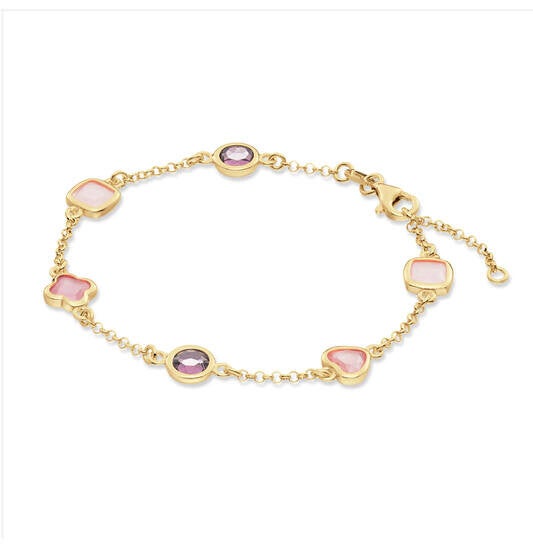 GLOW Armband Zilver Geelgoud verguld Pale Pink 104.8625.19