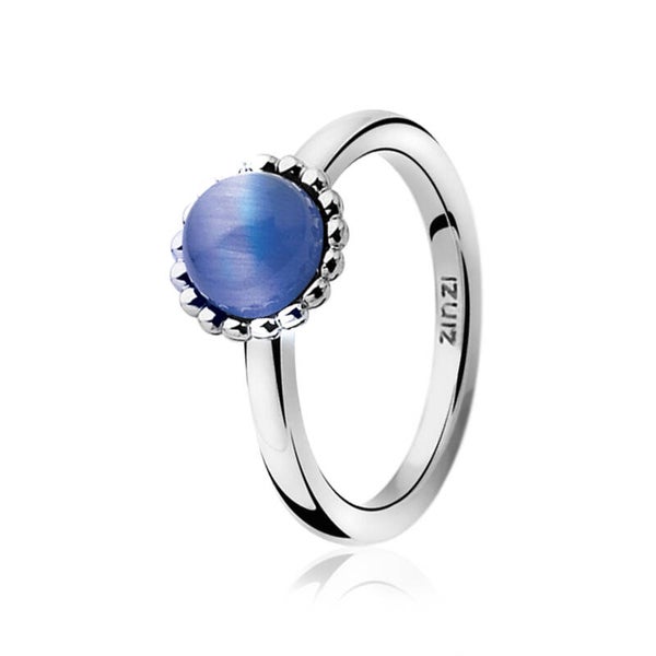 ZINZI Ring Zilver Blauw ZIR793B