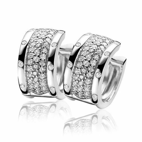 ZINZI Creolen Zilver Zirconia 15x8mm ZIO1173