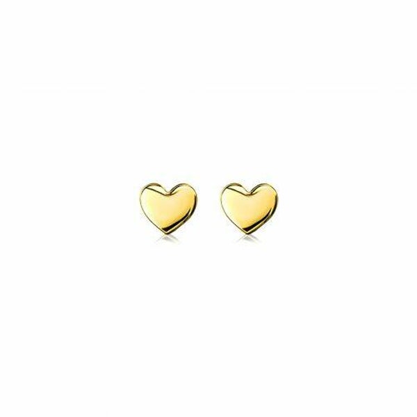 ZINZI Oorstekers Zilver 14K Geelverguld Hartjes ZIO1378G